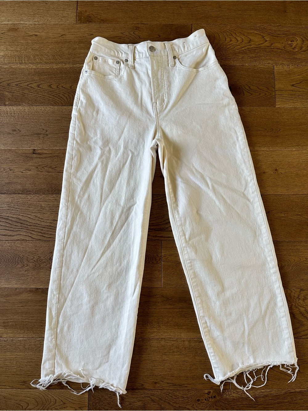 Madewell The Perfect Vintage Wide Leg Crop Jean Sz 26 Ivory